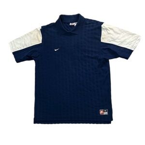 Vintage White Tag Collared Nike Soccer Jersey Navy Blue Size XL